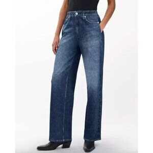 Rag & Bone Miramar Wide-Leg pants Size 28 Faux Dark Denim